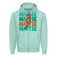 Seafoam auntıe with lightning bolt Zipper Hoodie - MaliasSmallBusiness