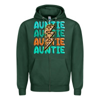 Sports Green auntıe with lightning bolt Zipper Hoodie - MaliasSmallBusiness