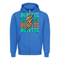 True Royal auntıe with lightning bolt Zipper Hoodie - MaliasSmallBusiness