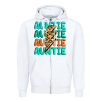 White auntıe with lightning bolt Zipper Hoodie - MaliasSmallBusiness