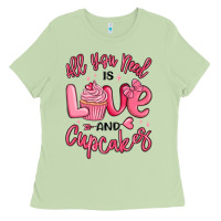 Matcha all you need is love and cupcakes valentines day Ladies Tee - MaliasSmallBusiness