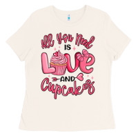 Bone all you need is love and cupcakes valentines day Ladies Tee - MaliasSmallBusiness