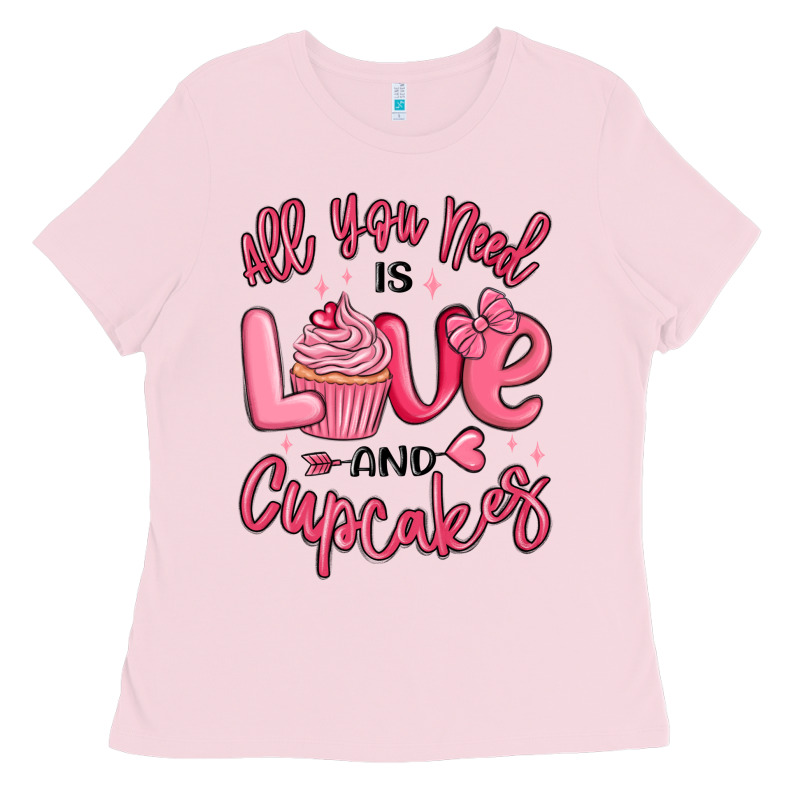 All You Need Is Love And Cupcakes Valentines Day Ladies Tee by MaliasSmallBusiness | Teevron