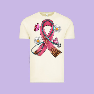 Cancer Ribbon Stethoscope Daisy Butterfly Vintage Tee Designed By Artiststas