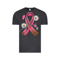 Vintage Black Cancer Ribbon Stethoscope Daisy Butterfly Vintage Tee - Artiststas