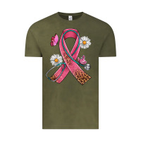 Vintage Olive Cancer Ribbon Stethoscope Daisy Butterfly Vintage Tee - Artiststas