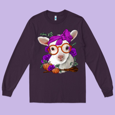 Cute Baby Lamb Halloween Long Sleeve Tee Designed By Jasminsmagicworld