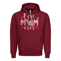 Burgundy best mom ever Zipper Hoodie - MaliasSmallBusiness