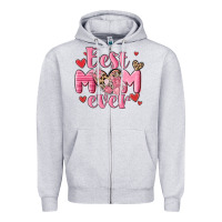 Heather Grey best mom ever Zipper Hoodie - MaliasSmallBusiness