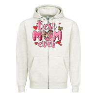 Oatmeal Heather best mom ever Zipper Hoodie - MaliasSmallBusiness