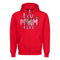 Red best mom ever Zipper Hoodie - MaliasSmallBusiness