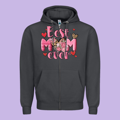 Best Mom Ever Zipper Hoodie Designed By Maliassmallbusiness