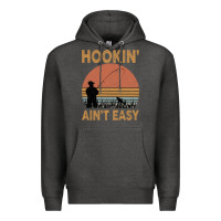 Charcoal Heather Hookin Ain t Easy Fishing Premium Hoodie - Bettercallsaul