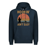 Navy Hookin Ain t Easy Fishing Premium Hoodie - Bettercallsaul
