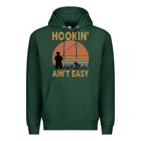 Sports Green Hookin Ain t Easy Fishing Premium Hoodie - Bettercallsaul