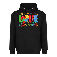 Black love autism awareness Heavyweight Hoodie - LillyAllenDesigns