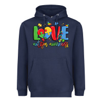Navy love autism awareness Heavyweight Hoodie - LillyAllenDesigns