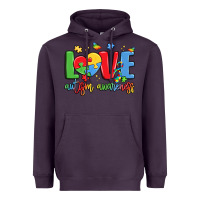 Plum love autism awareness Heavyweight Hoodie - LillyAllenDesigns