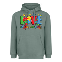 Sage love autism awareness Heavyweight Hoodie - LillyAllenDesigns