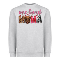 Heather Grey highland cow one loved mama Heavyweight Sweatshirt - JahusDesignShop