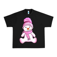 Black winter pink snowman and hat Urban Heavy Tee - AdoDesignShop