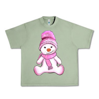 Oil Green winter pink snowman and hat Urban Heavy Tee - AdoDesignShop