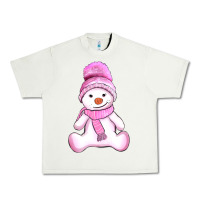 Pistachio winter pink snowman and hat Urban Heavy Tee - AdoDesignShop