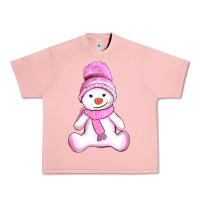 Salmon winter pink snowman and hat Urban Heavy Tee - AdoDesignShop
