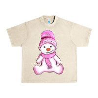 Sandshell winter pink snowman and hat Urban Heavy Tee - AdoDesignShop