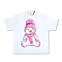 White winter pink snowman and hat Urban Heavy Tee - AdoDesignShop
