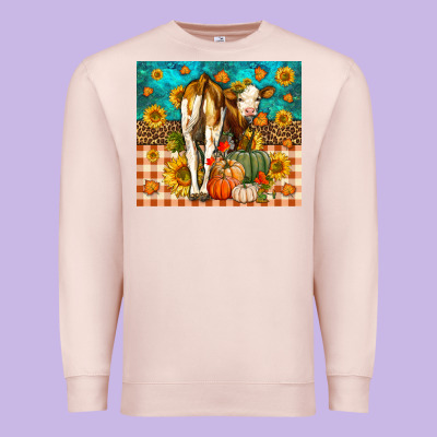 Western Fall Heifer Premium Sweatshirt Designed By Lillyallendesigns