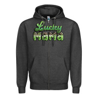 Charcoal Heather lucky mama Zipper Hoodie - MaliasSmallBusiness