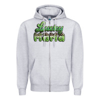 Heather Grey lucky mama Zipper Hoodie - MaliasSmallBusiness