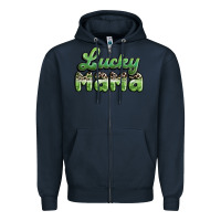 Navy lucky mama Zipper Hoodie - MaliasSmallBusiness