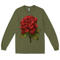 Army Green Oklahoma Rose Illustrations Long Sleeve Tee - LillyAllenDesigns