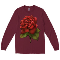 Burgundy Oklahoma Rose Illustrations Long Sleeve Tee - LillyAllenDesigns
