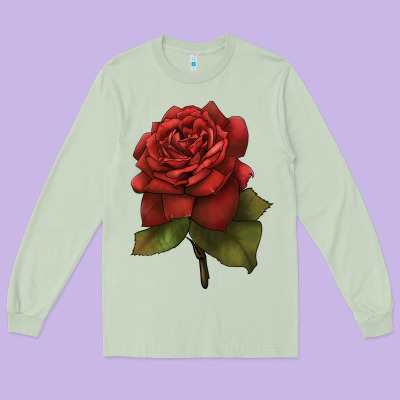 Oklahoma Rose Illustrations Long Sleeve Tee Designed By Lillyallendesigns
