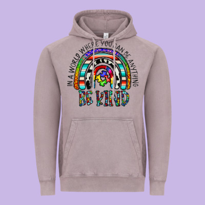 In A World Where You Can Be Anything Be Kind Vintage Hoodie Designed By Cowhidedigitalart