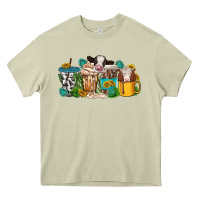 Mossy western cow coffee cup Heavy Core Tee - texasbilliewilder