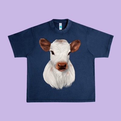 White Cute Calf Urban Heavy Tee Designed By Jahusdesignshop