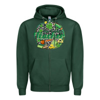 Sports Green one lucky teacher Zipper Hoodie - MaliasSmallBusiness