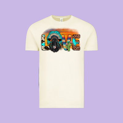 Love Black Angus Indian Headdress Vintage Tee Designed By Jahusdesignshop