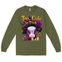 Army Green too cute to trick halloween baby calf Long Sleeve Tee - Jasminsmagicworld