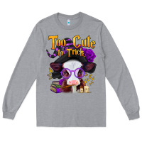 Heather Grey too cute to trick halloween baby calf Long Sleeve Tee - Jasminsmagicworld