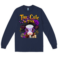 Navy too cute to trick halloween baby calf Long Sleeve Tee - Jasminsmagicworld