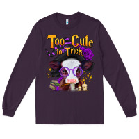 Plum too cute to trick halloween baby calf Long Sleeve Tee - Jasminsmagicworld