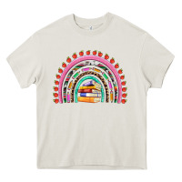 Cream teacher pen apple books rainbow Heavy Core Tee - Artiststas