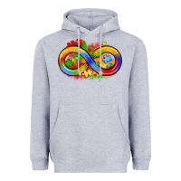 Heather Grey infinity symbol autism Heavyweight Hoodie - LillyAllenDesigns
