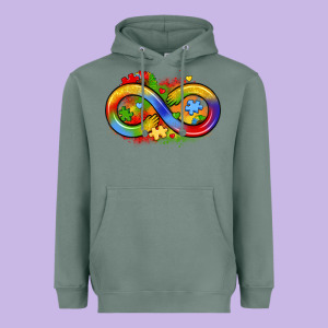 Infinity Symbol Autism Heavyweight Hoodie Designed By Lillyallendesigns