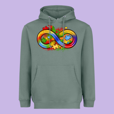 Infinity Symbol Autism Heavyweight Hoodie Designed By Lillyallendesigns